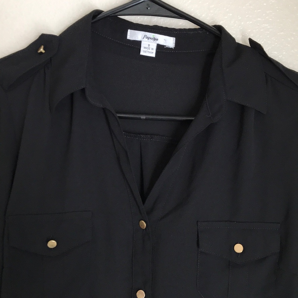 Black button up blouse